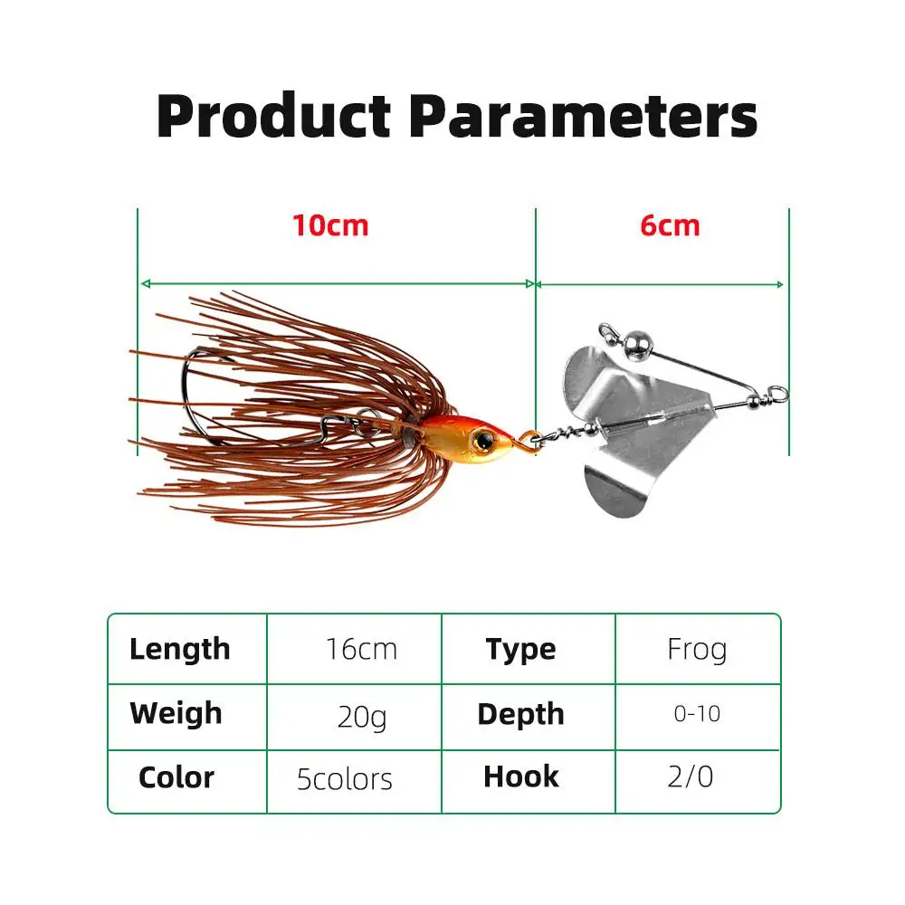 Spinnerbait Buzzbait multicolor metálico para lubina, trucha y salmón - imagen 2