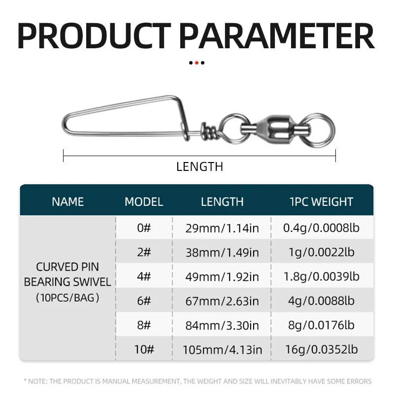 10 unids/bolsa conector de pesca giratorios Pin de enclavamiento giratorio con gancho para anzuelo señuelo accesorios de pesca - imagen 5