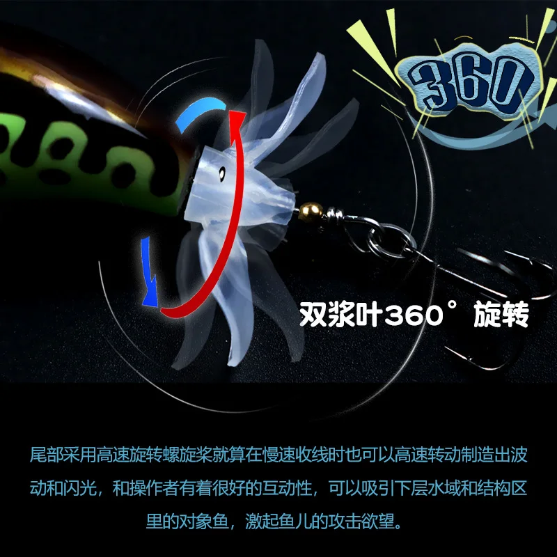 40mm 7,7g 50mm 11,2g Topwater Whopper Popper señuelo de pesca Lucio pesca flotante Wobbler cebo duro Artificial con hélice - imagen 5