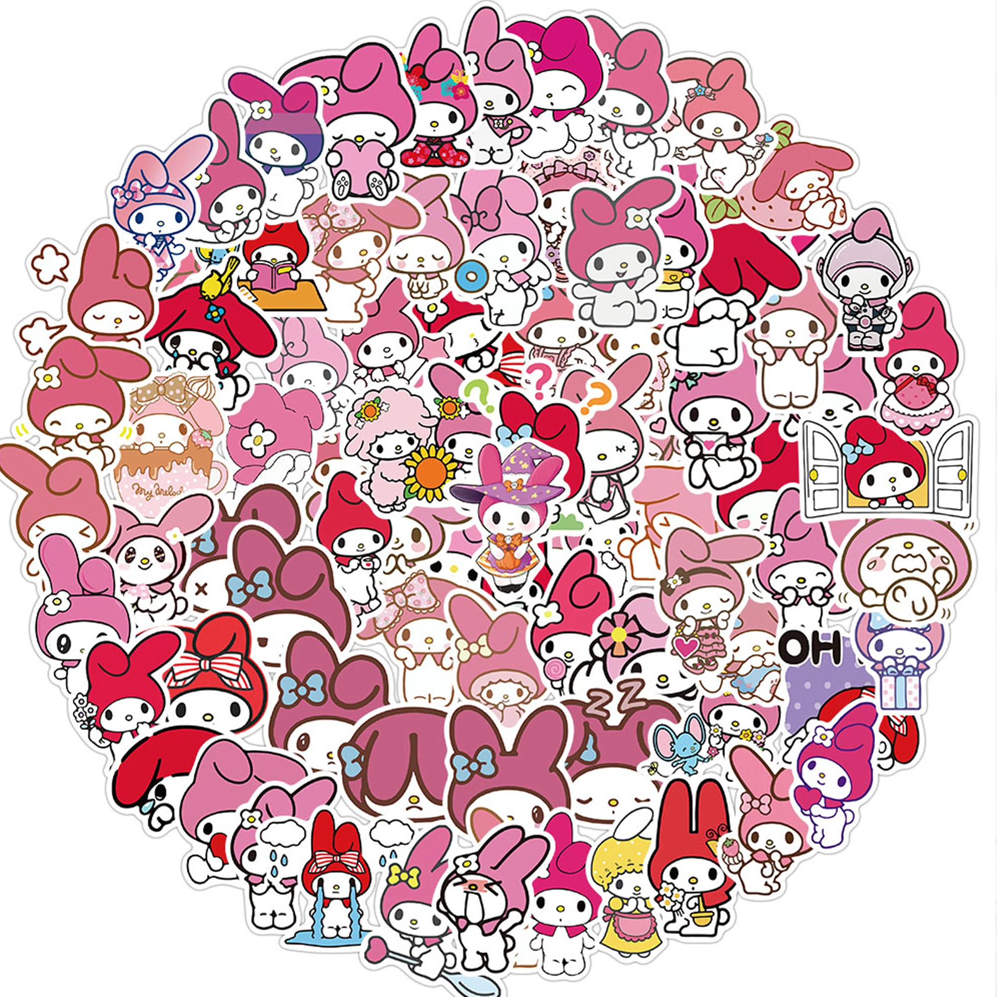 50/100 Uds Sanrio My Melody pegatinas de dibujos animados Kawaii Graffiti teléfono portátil equipaje guitarra cuaderno pegatinas impermeables juguetes para niños - imagen 3