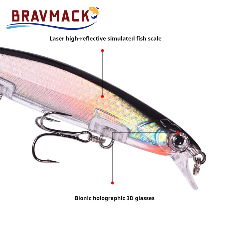 1 Uds. Señuelos de pesca 13,8g, Wobblers de pececillo que se hunden, cebos artificiales de plástico, anzuelo para lubina, Lucio, carpa, Swimbait, cebo de pesca - imagen 4