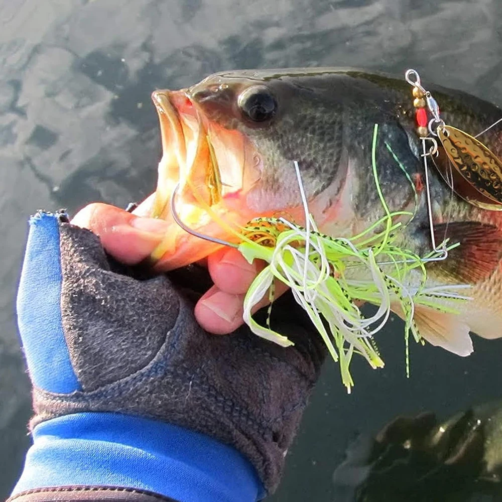 6 uds Spinnerbait Señuelos de Pesca Buzzbait Spinners cebos Kit Swimbait plantillas para lubina Pike trucha salmón pesca de agua dulce y salada - imagen 5