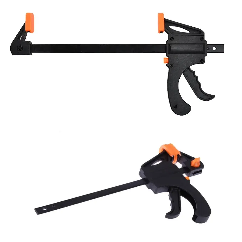 Abrazaderas de carpintería de 4 ', Juego de 2 piezas, tipo fijo, velocidad de liberación rápida de trinquete, Kit de barra de trabajo de nailon extruido, esparcidor, Gadgets portátiles de bricolaje - imagen 2