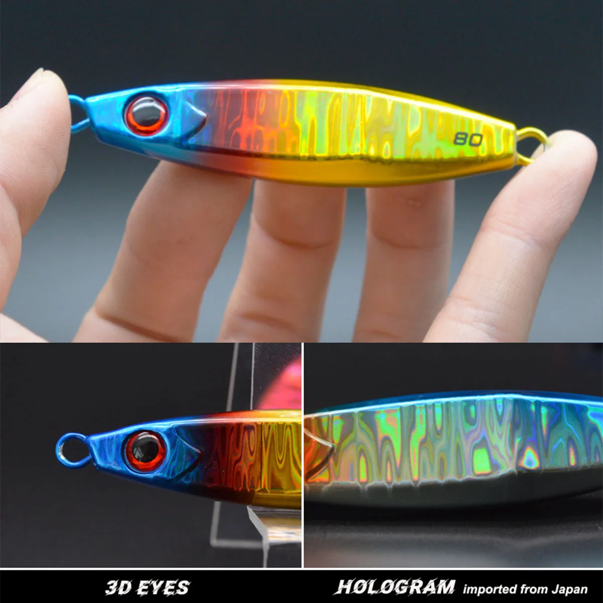 Señuelo de pesca con plantilla de Metal, 40g, 60g, 80g, estilo japonés, plantillas de paso lento, pesca costera, Jigging, señuelo de pesca de mar para atún, cebo Wahoo - imagen 5