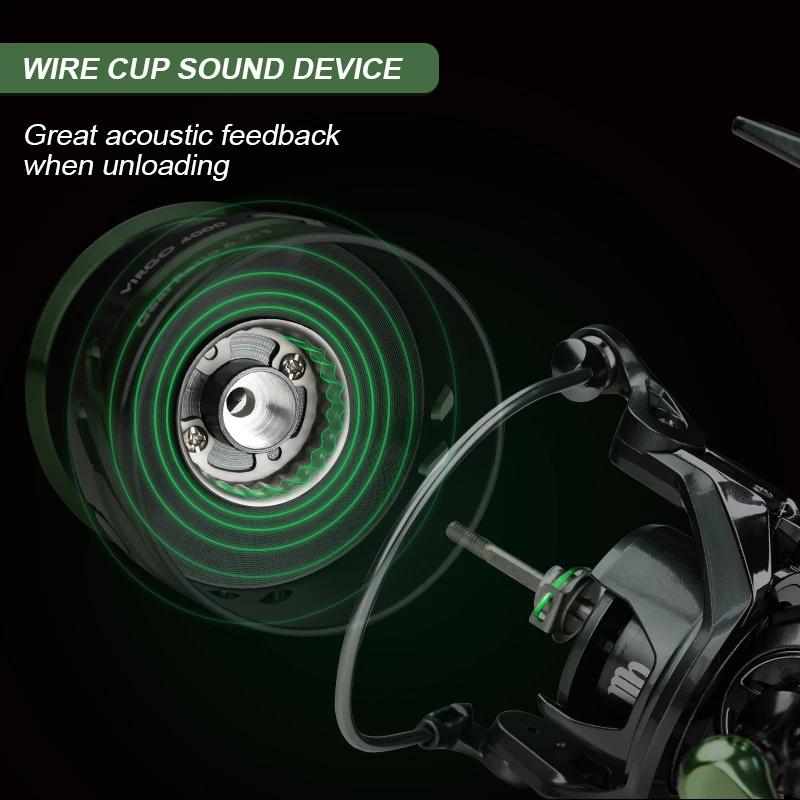 Carrete de pesca giratorio con rodamiento de acero inoxidable serie MEREDITH VIRGO, arrastre máximo de 14KG, 7 + 1BBs, relación de alta velocidad 6,2: 1 - imagen 4