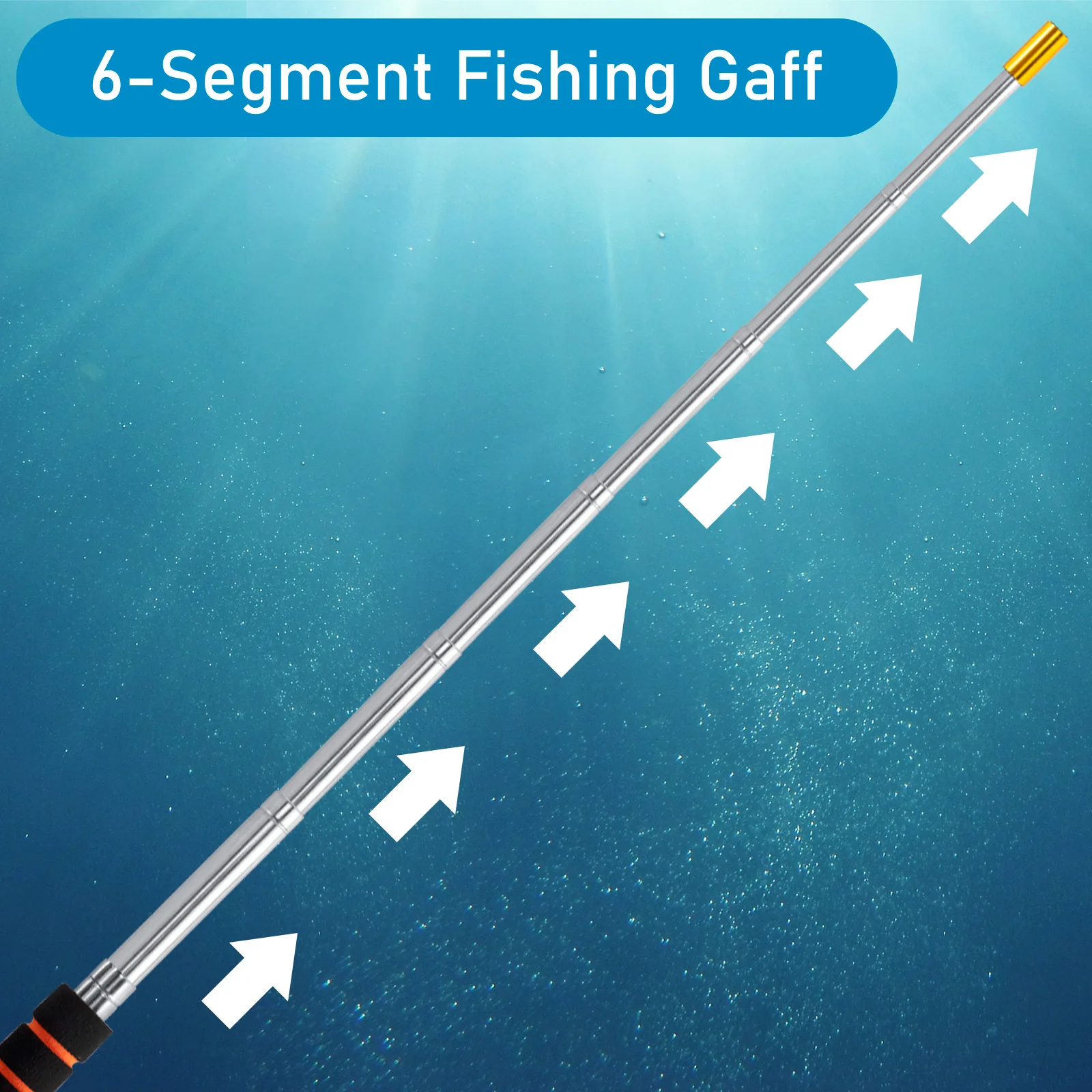 Explore las profundidades con nuestro gaff de pesca de 6 segmentos para mejoras experiencias de pesca