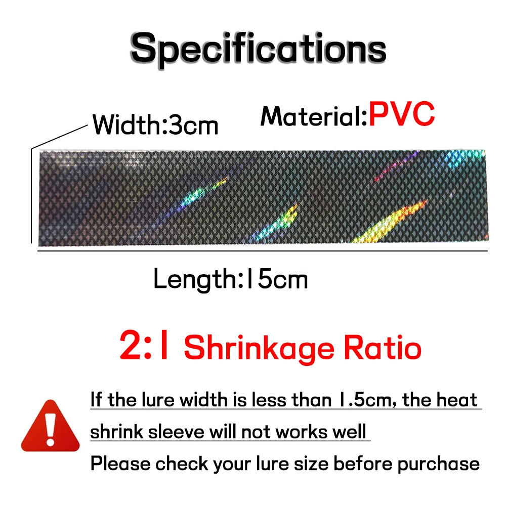 Elllv-señuelo de pesca de 15cm x 3cm, piel termorretráctil, película holográfica termorretráctil, Material de piel de pesca DIY para plantillas de Metal Popper - imagen 4