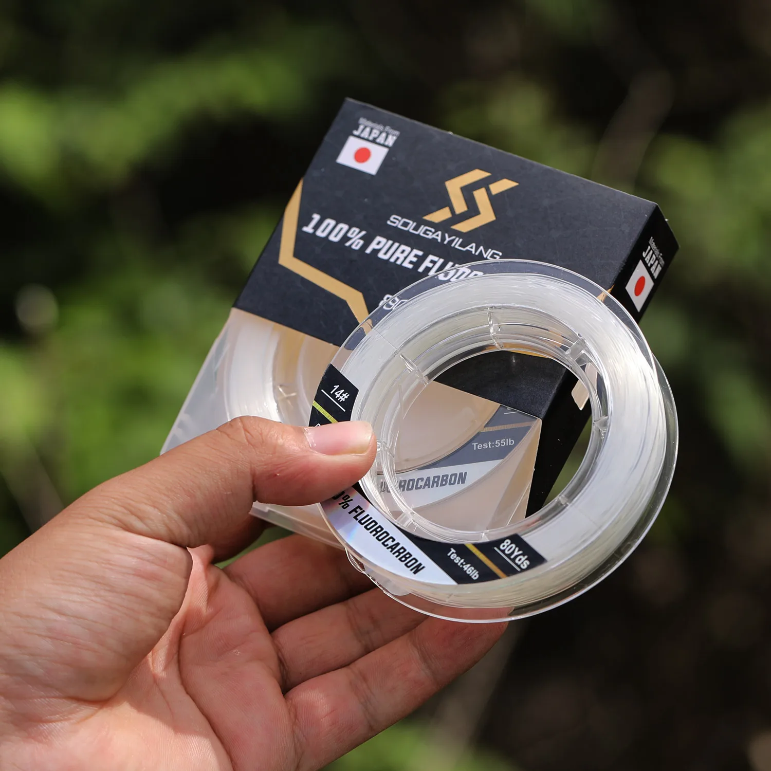 Sougayilang 80Yds línea de pesca con revestimiento de fluorocarbono línea de pesca monofilamento líder línea de hundimiento 0,14-0,81mm línea de pesca japonesa - imagen 3