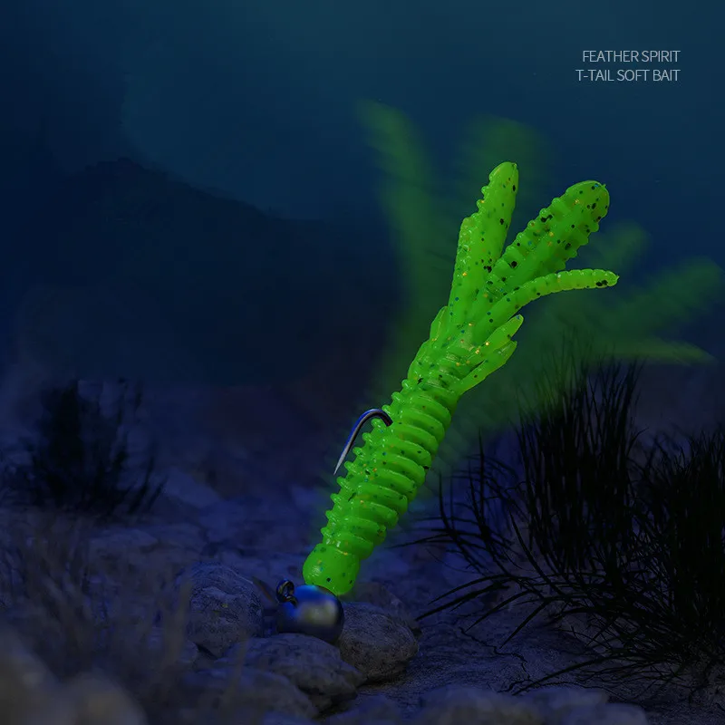 NED RIG-señuelos de pesca con cebo suave, tiro directo, 6cm, 7cm, flotador, natación, camarones, gusano negro, señuelo Artificial, bolsa de 12-14 piezas, venta - imagen 3