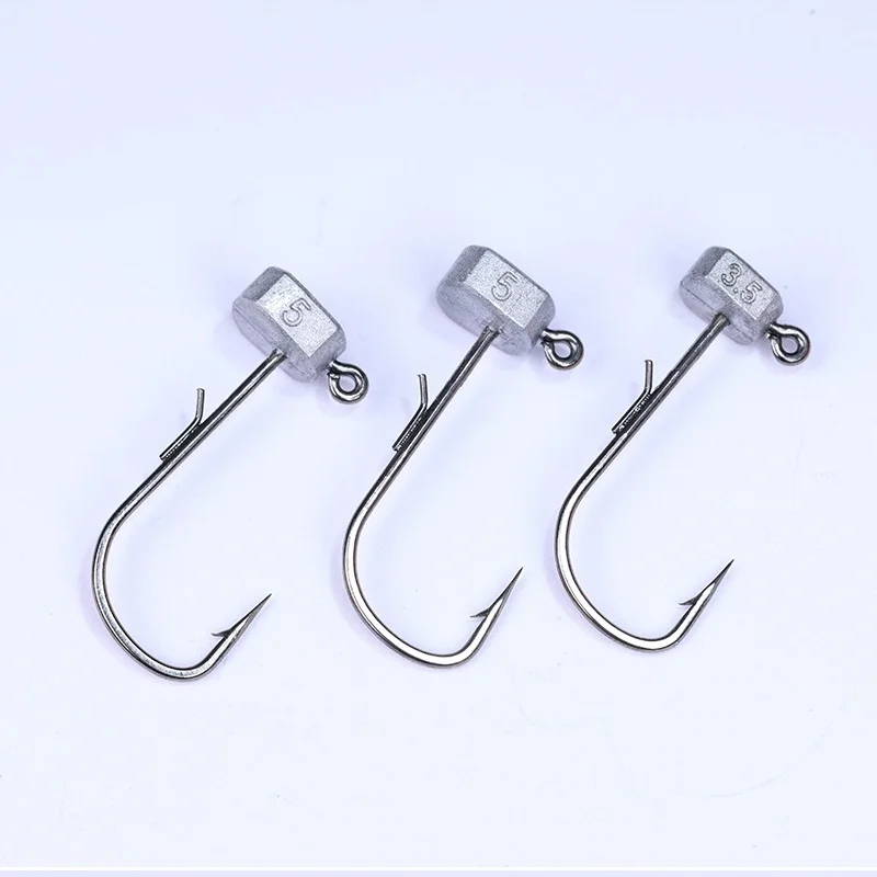 Pesca NED Jig Head Hook Tumbler Roly-poly soporte cabeza ganchos flotador camarones cebo suave anzuelo largo elenco bajo lote 10 piezas - imagen 4