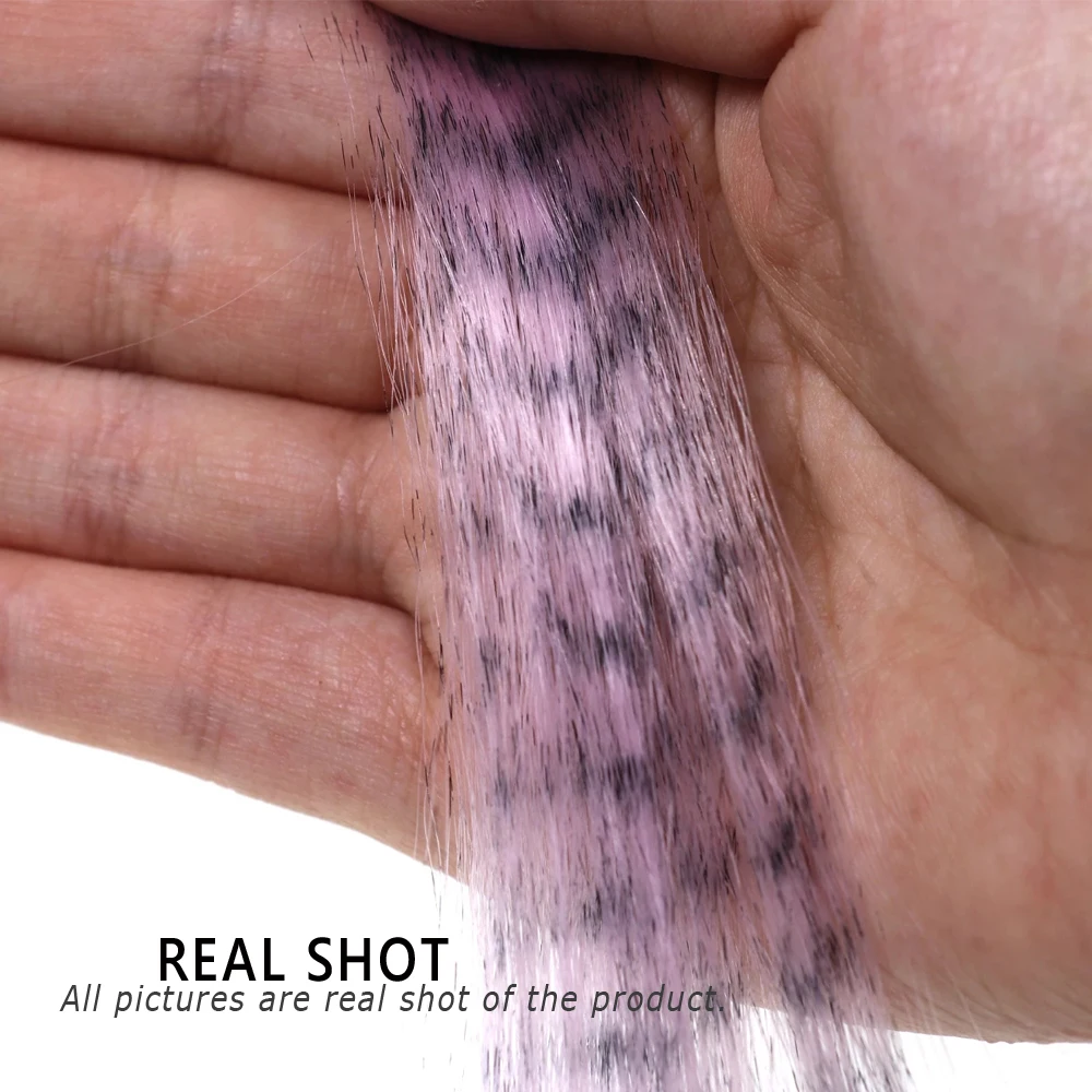 Wifreo, 2 mechones de pelo sintético de cebra, Material de atado de moscas de fibra Grizzly para Lucio Streamer Minnow Buck Tail, moscas de pesca de agua salada - imagen 5