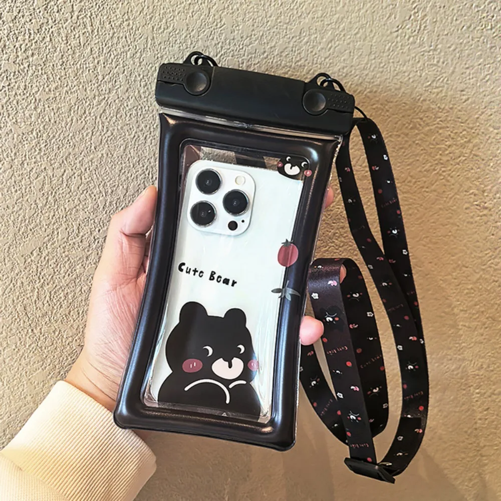 Bolsa para teléfono móvil con patrón de dibujos animados, riñonera rectangular impermeable para natación, gran capacidad con pantalla táctil, funda para teléfono móvil