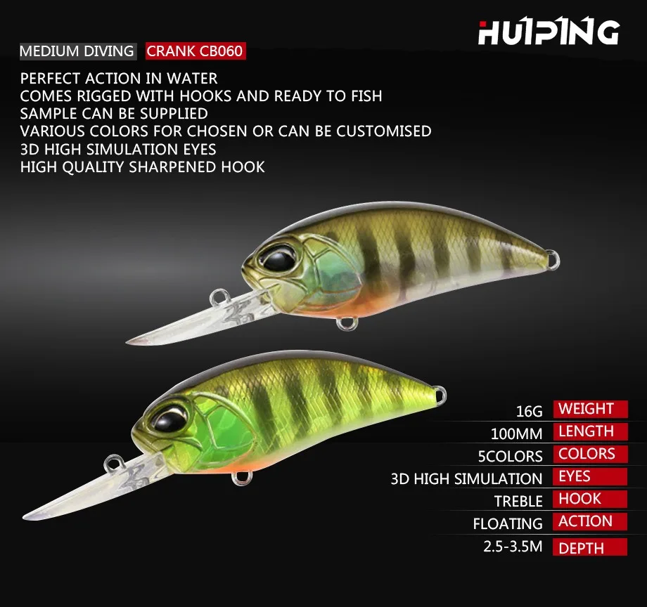 Vista general del crankbait 85mm con sonajero
