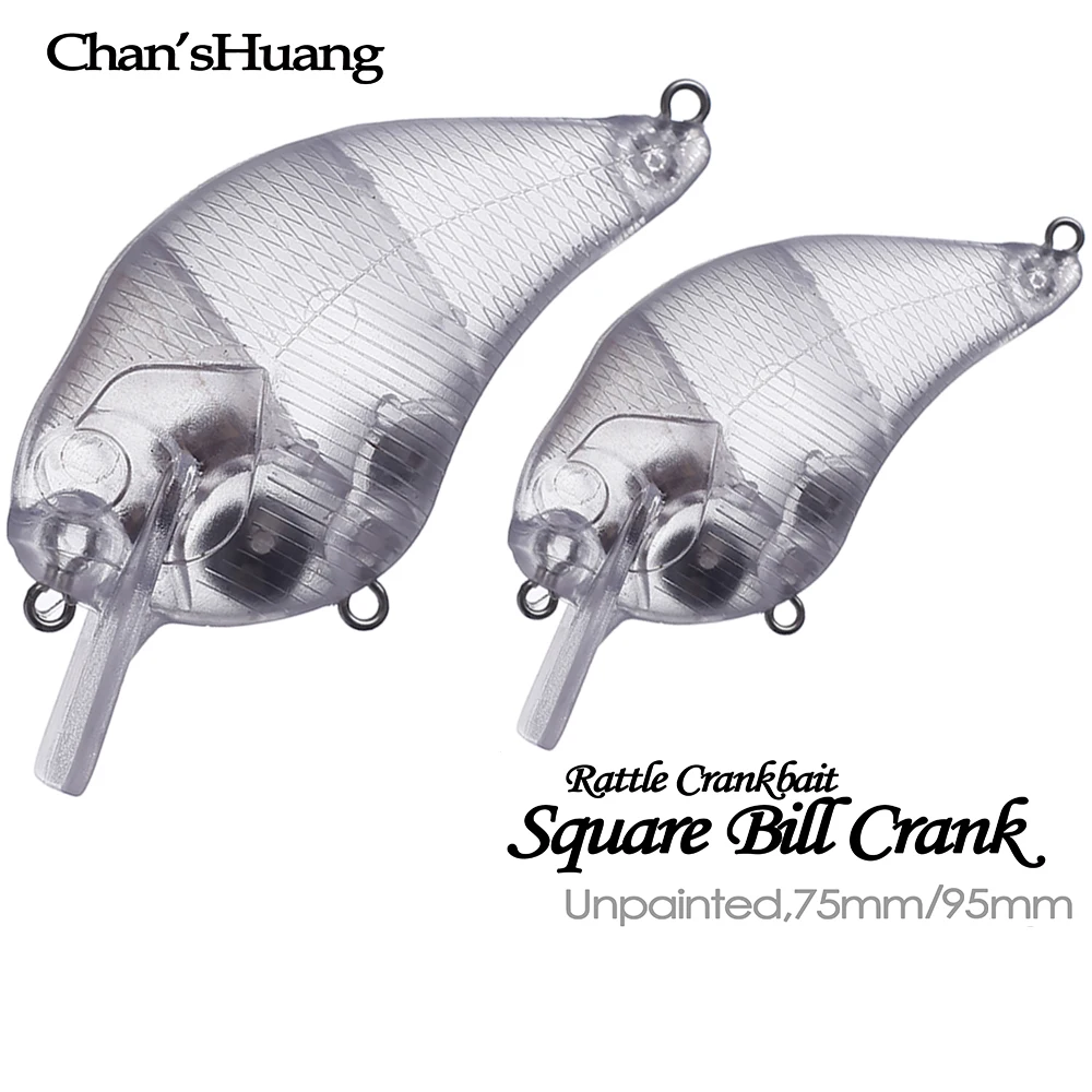 Chan'sHuang 20 piezas 14,5G/25,8G artificial sin pintar cuadrado Bill Crankbait Wobbler flotador Señuelos de pesca en blanco para bricolaje - imagen 5