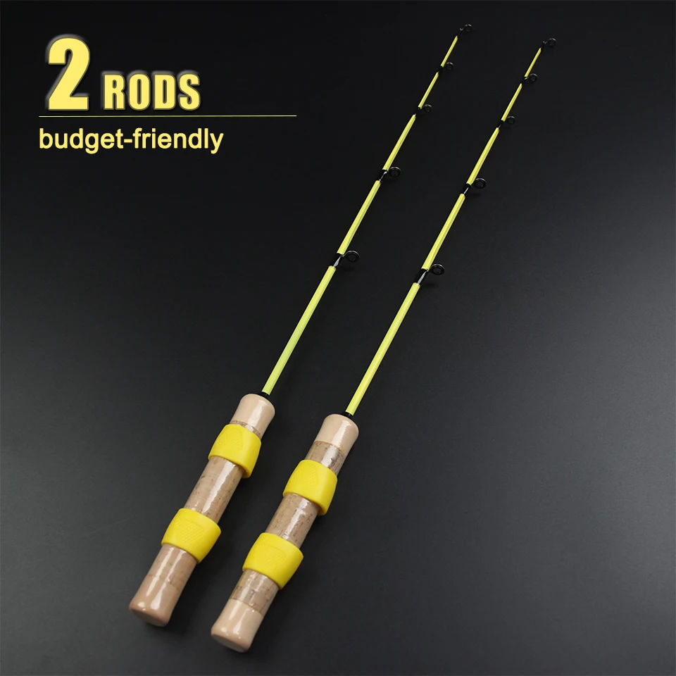 Kit de pesca en hielo con doble caña: doble, diversión para el precio de una caña, punta de caña sensible y no se rompe fácilmente al doblado. - imagen 2