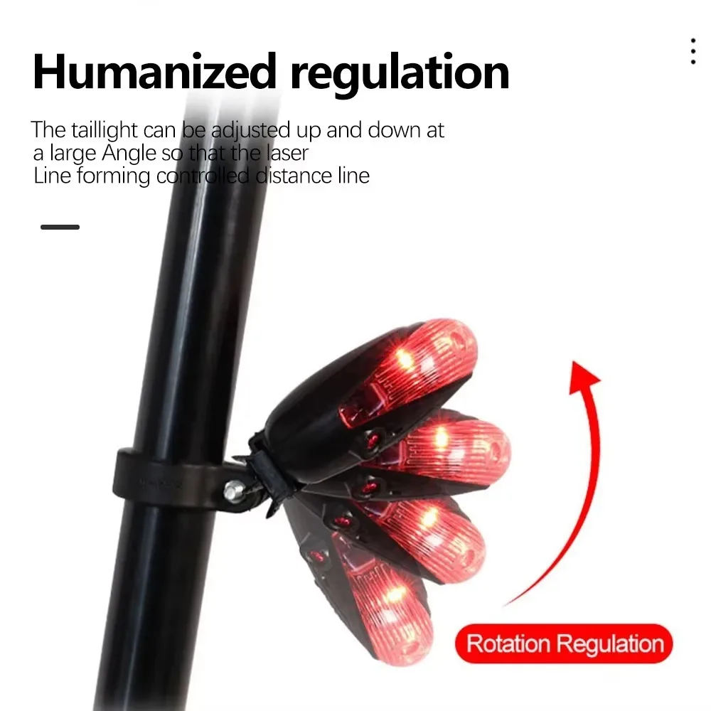 Luz trasera de bicicleta superbrillante, advertencia de seguridad, iluminación gran angular, luz trasera de ciclismo fácil de instalar, múltiples modos - imagen 3