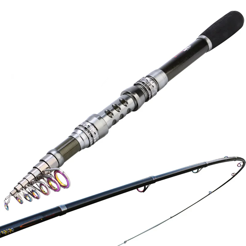 Sougayilang 1,8-3,3 m caña de pescar giratoria de fibra de carbono 13 + 1BB carrete de Pesca Combo caña de pescar telescópica Kit de carrete giratorio Pesca - imagen 3