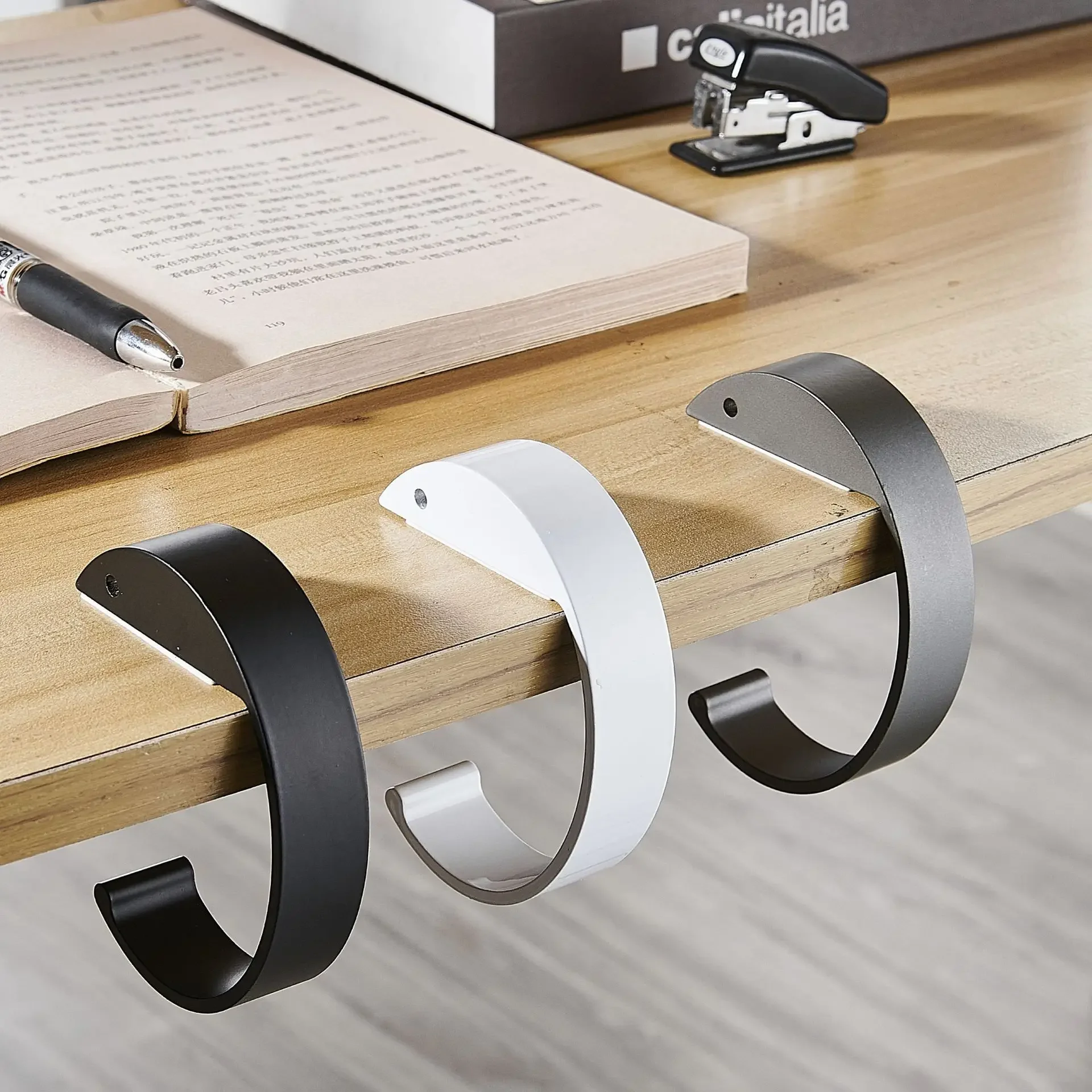 Gancho para bolsa colgante, portátil, para escritorio de estudiante, bolsa colgante lateral, artefacto, soportes para bolso móvil extraíbles, gancho de mesa multifuncional - imagen 2