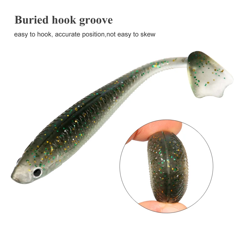 Juego de Señuelos de Pesca de 25 piezas 95mm, Swimbait falso para curricán, Kit de cebo de silicona Wobbler, señuelo depredador de pesca marina con caja - imagen 5