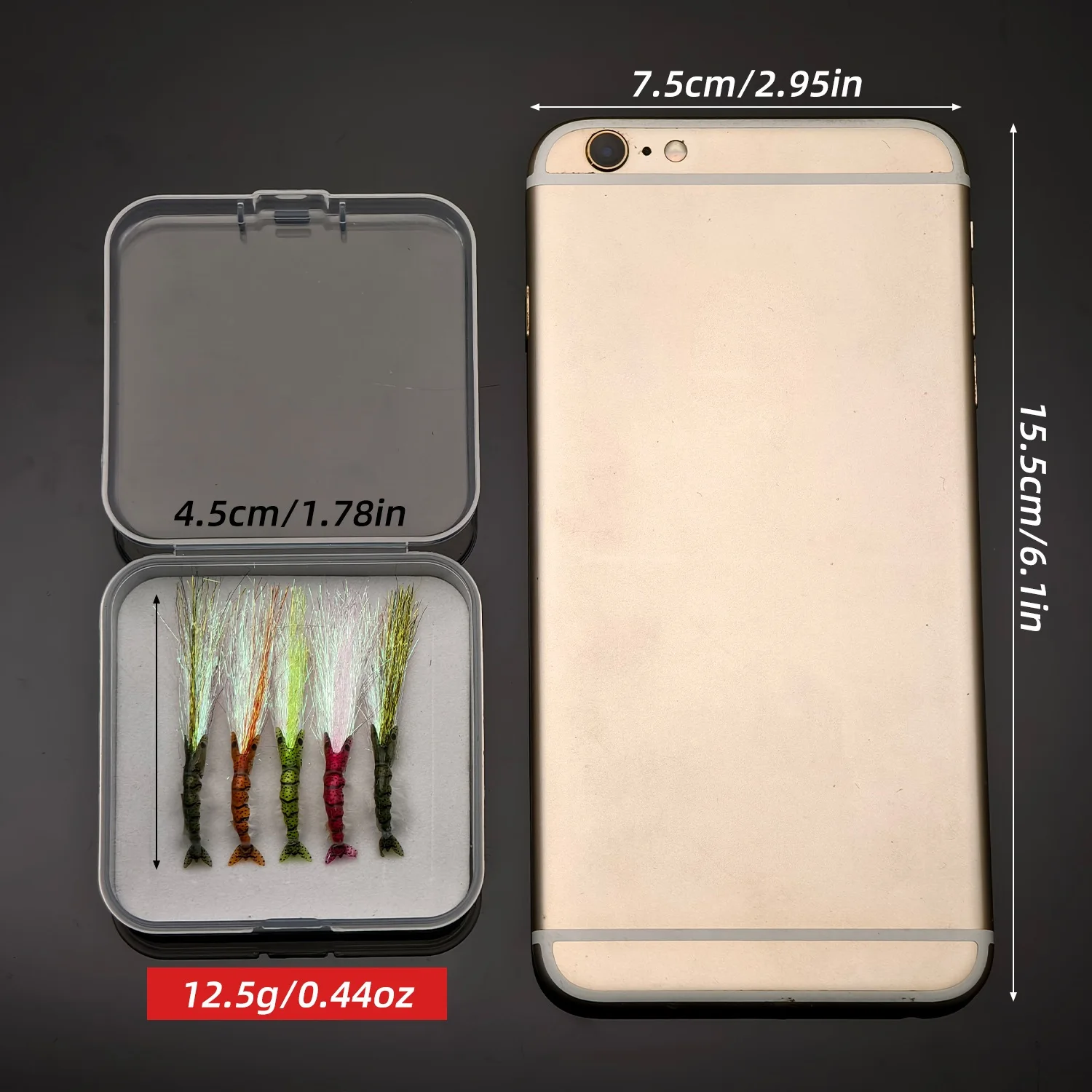 ANFS 5 uds Kit de Señuelos de Pesca con Mosca de colores mezclados-Camarones moscas de pesca con mosca húmeda-Regalo increíble para pescador - imagen 5