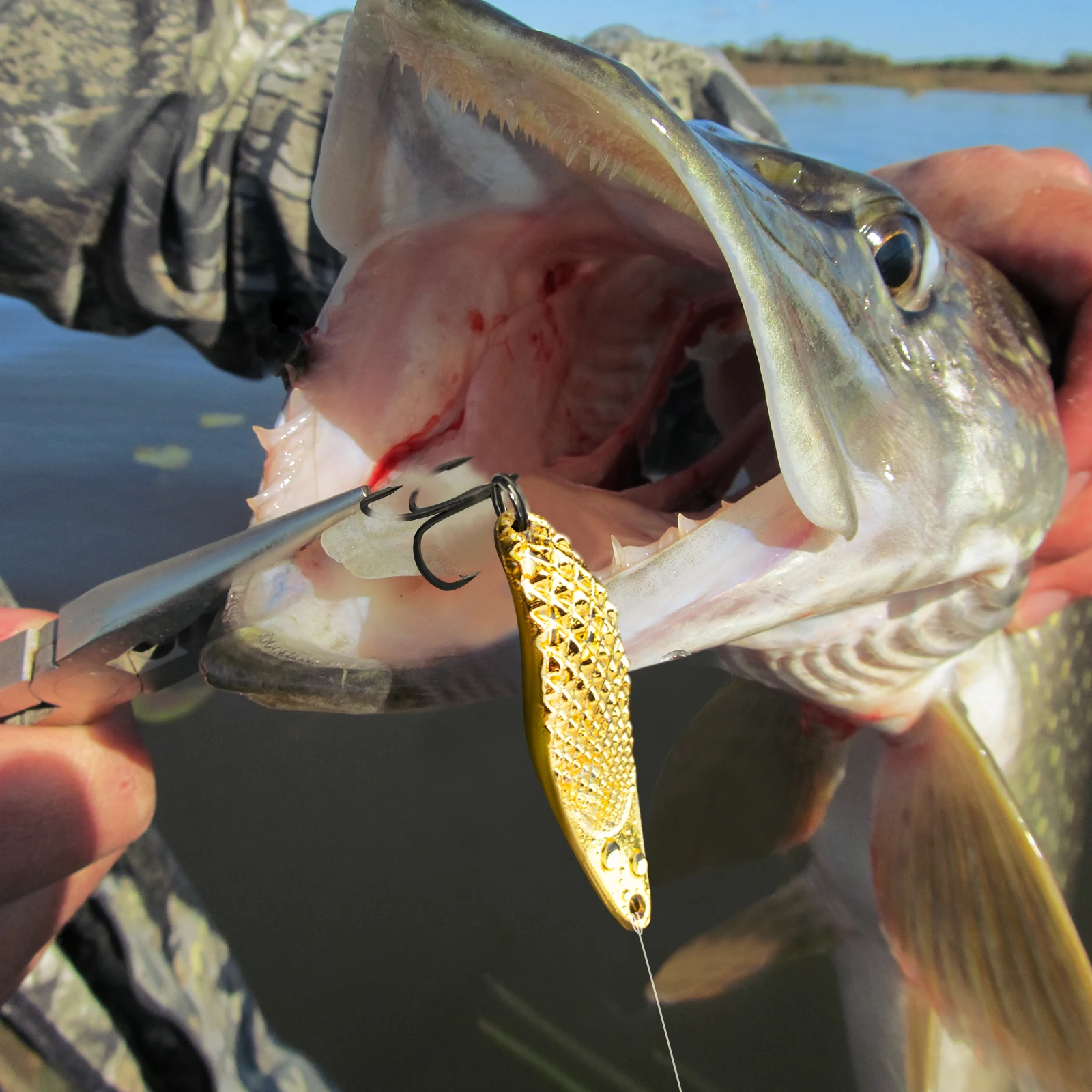 Juego de señuelos de Metal de 14g y 75mm, set de 5 unids/set de cebos duros para Pesca de lubina, cebo giratorio, Swimbait, Jigging vibratorio - imagen 4