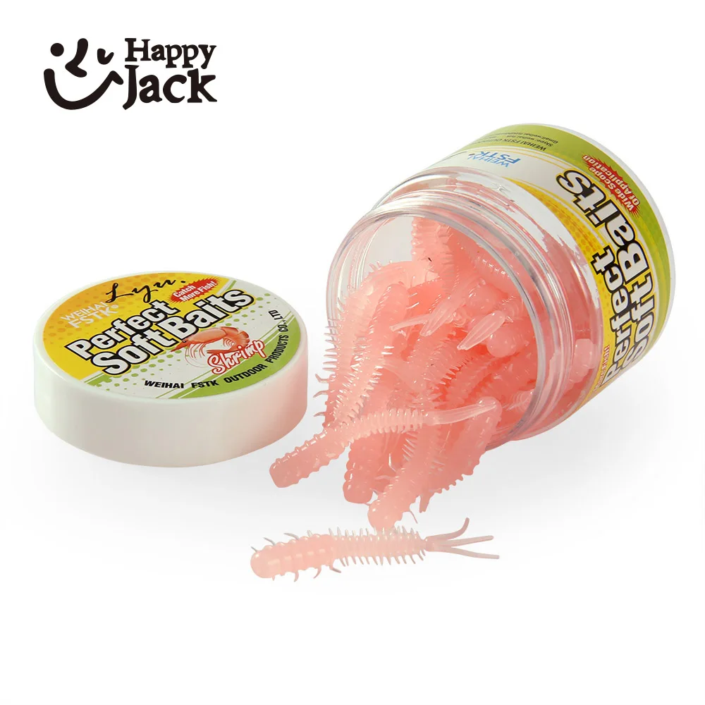HappyjackSilicone gusano señuelo de Pesca suave 4cm 0,4g caucho Artificial cebos de lombriz señuelos flexibles Pesca Jig trucha Jig cebo suave