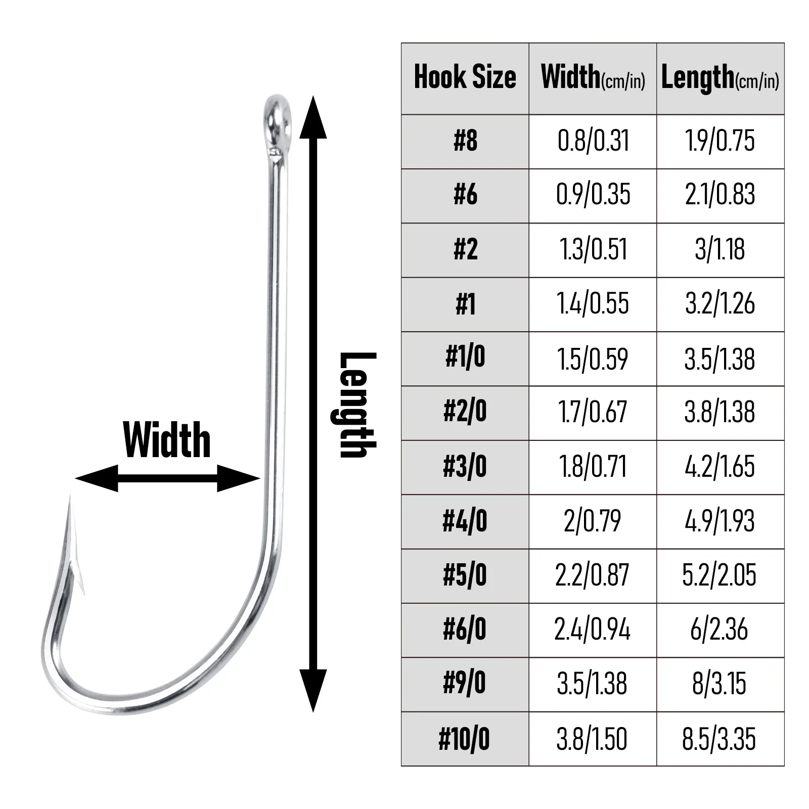 # 8- # Anzuelo de pesca en J 10/0, anzuelo de cebo vivo, anzuelos O'shaughnessy de vástago largo, anzuelo de curricán de vástago recto para pargo de pelador de agua salada - imagen 3