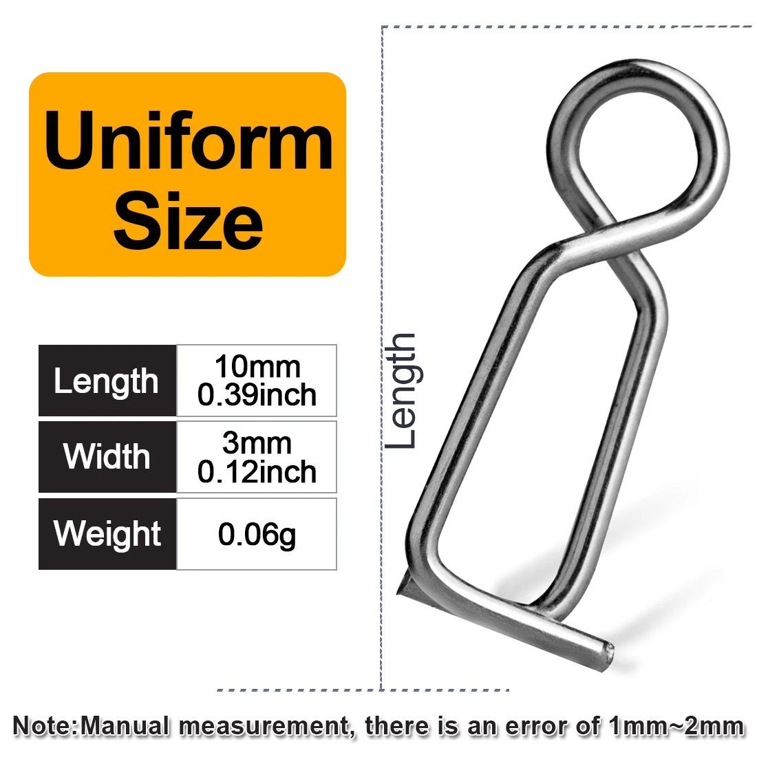 9KM 50 Uds 10mm calamar Snap perla Tataki Clip de cambio rápido plantilla de calamar Snap conector de señuelo de agua salada de acero inoxidable - imagen 2