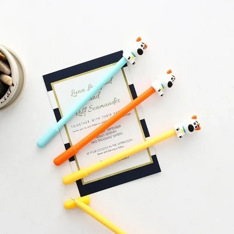 Bolígrafo de tinta de Gel de perro de caballero encantador, papelería de regalo promocional, suministro de escuela y oficina, Color aleatorio - imagen 5