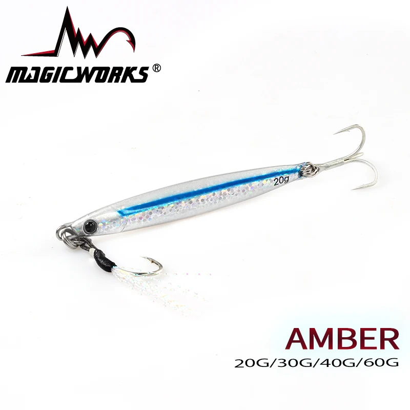 Jig de Metal para trabajo mágico, productos de pesca, señuelo de pesca de 20g, 30g, 40g, 60g, cebos de perca, plantilla para cebo Artificial de mar, aparejos de señuelos de Jigging - imagen 4