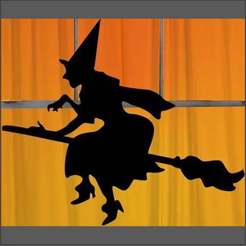 Halloween bruja aterradora fantasma Horror puerta ventana decoración pegatina suministros de fiesta decoración de ventanas pegatinas de pared de PVC estáticas - imagen 3