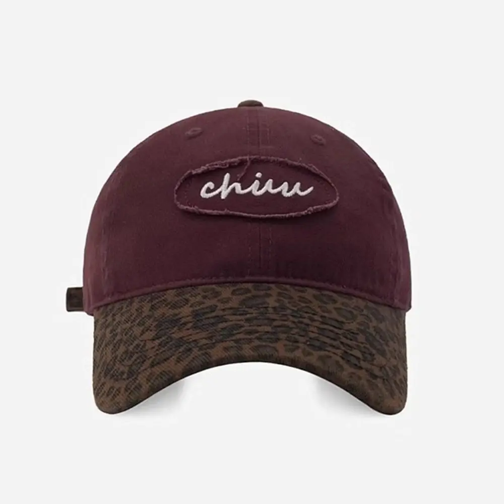 Gorra de béisbol de leopardo ajustable a la moda, sombrilla informal bordada, gorra de béisbol de algodón Hip Hop Y2k con visera para niñas - imagen 5