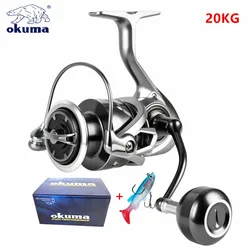Okuma Rueda de metal de desplazamiento de pesca sin inversión 20 kg arrastre 7 + 1BB alto rendimiento 1000-7000