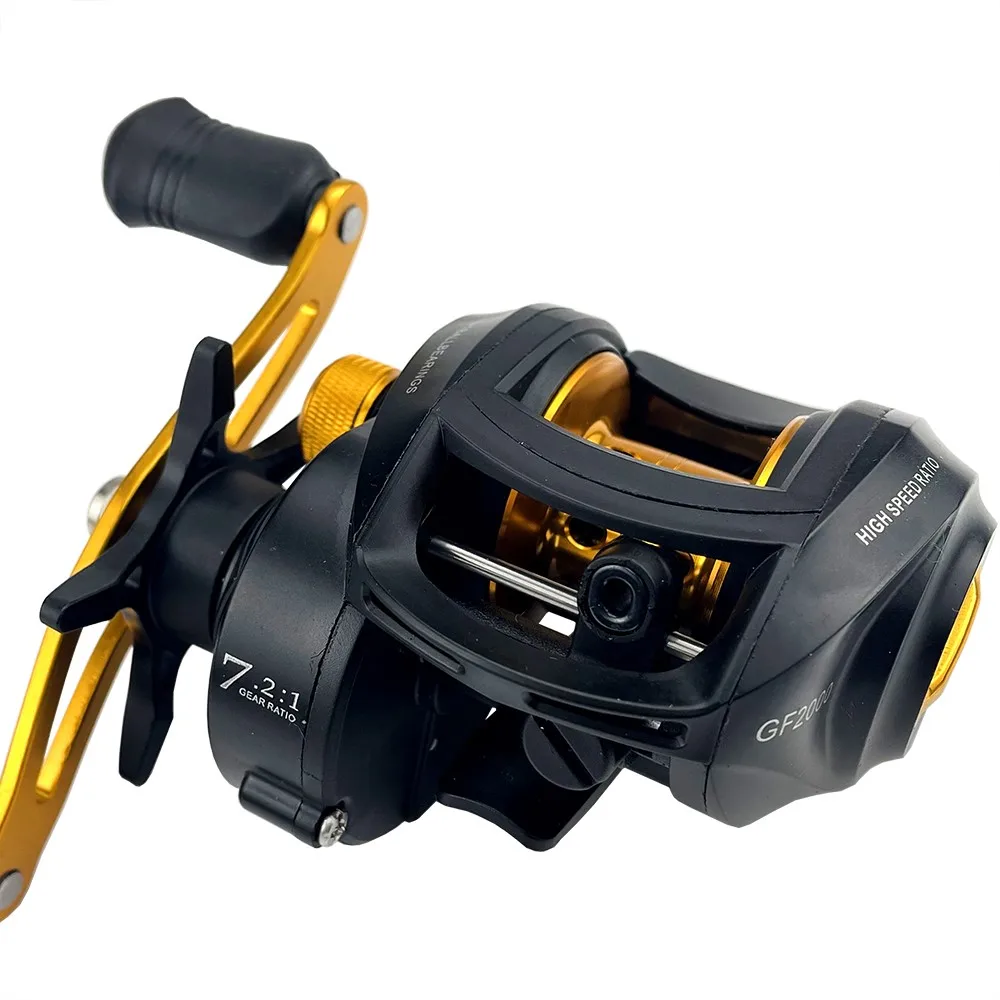 Max Drag Pwoer-carrete de Baitcasting de 8kg con fuerte sistema de frenado magnético y 17 + 1BB 7,2: 1 para una fundición más suave y larga