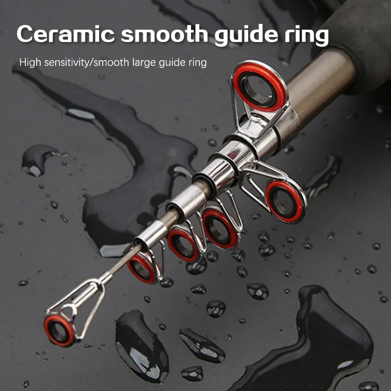 Telescopic fishing rod with cork handle, carbon fiber portable fishing rod tool accessories, outdoor throwing fishing rod - imagen 5