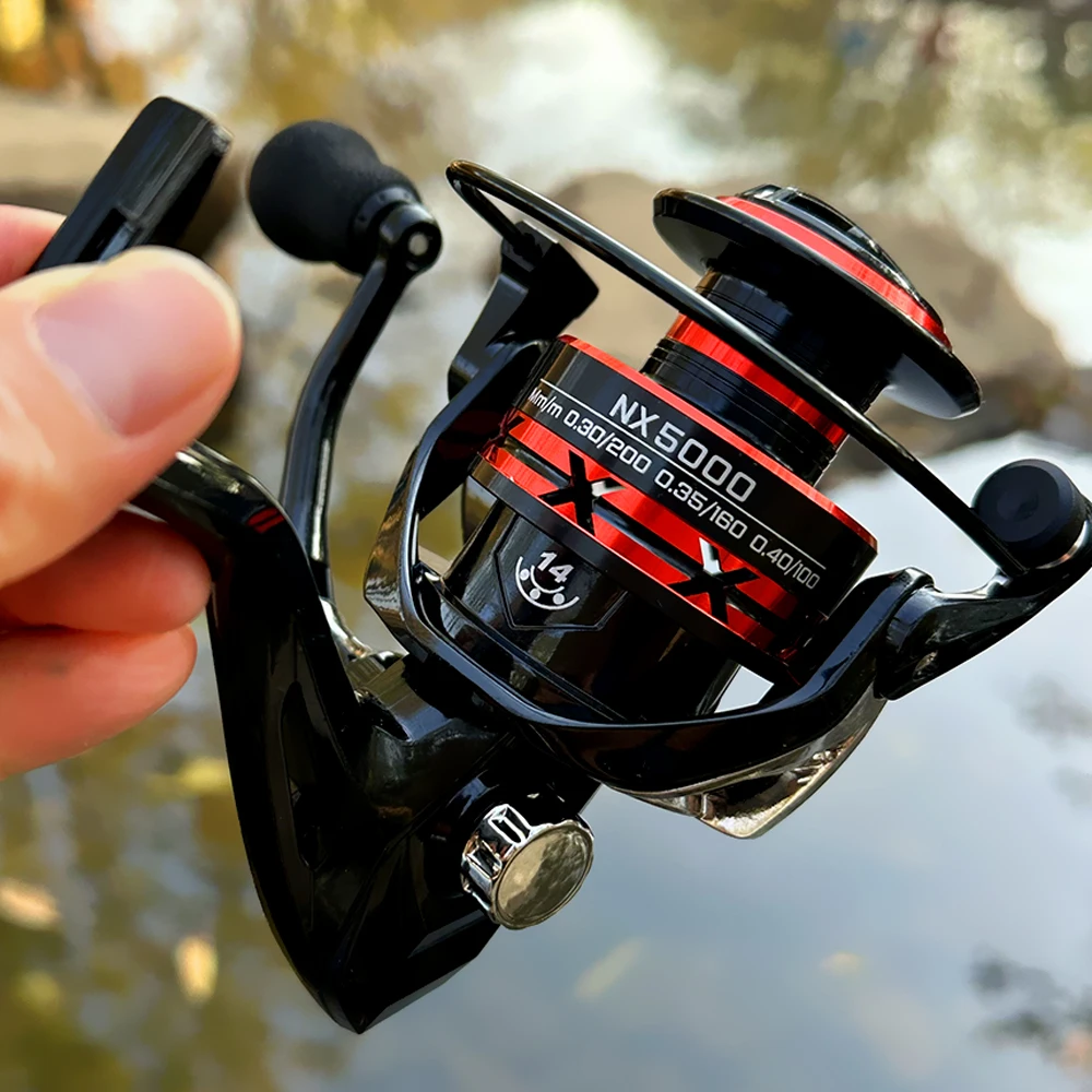 Carrete de pesca giratorio de Material de aleación de aluminio de alta resistencia serie 2000-5000 arrastre máximo 8KG para aparejos de pesca de barco de mar/playa - imagen 2