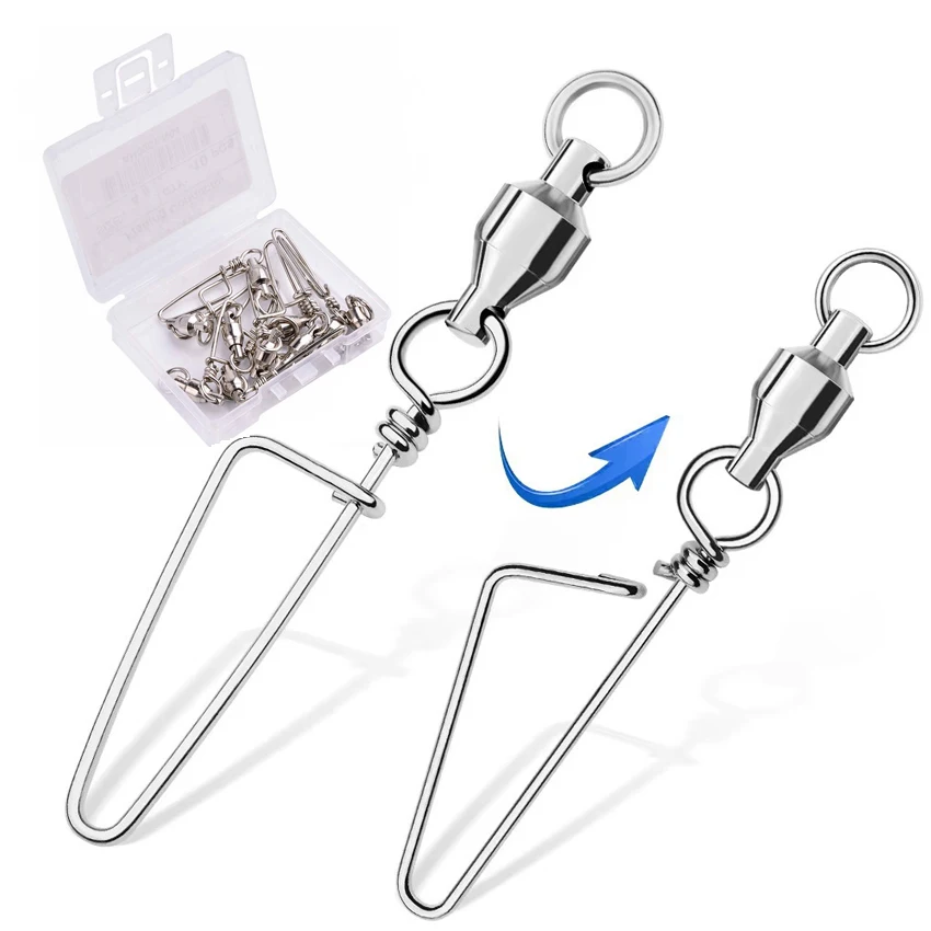 10 unids/caja conector giratorio de pesca Snap 0 # -6 #   Rodamiento de bolas giratorio para anzuelo, señuelo, accesorios de pesca de carpa - imagen 2