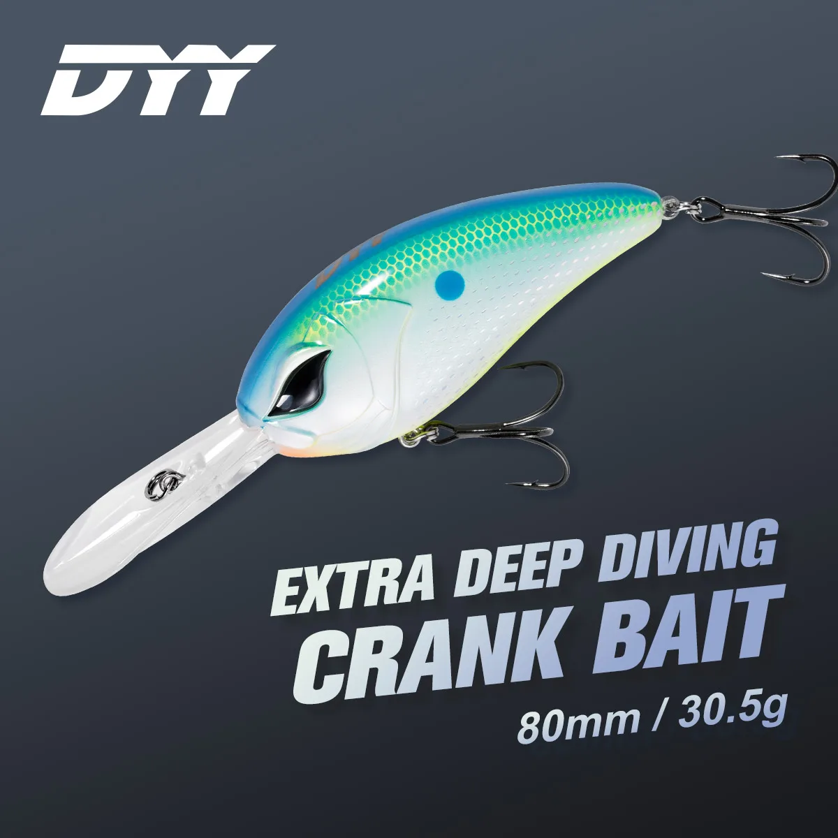 DYY-cebos Crankbaits de buceo profundo, señuelo de pesca Minnow, Wobbler flotante lento, cebo duro Artificial para Lucio, Señuelos de Pesca, 8cm, 30,5g