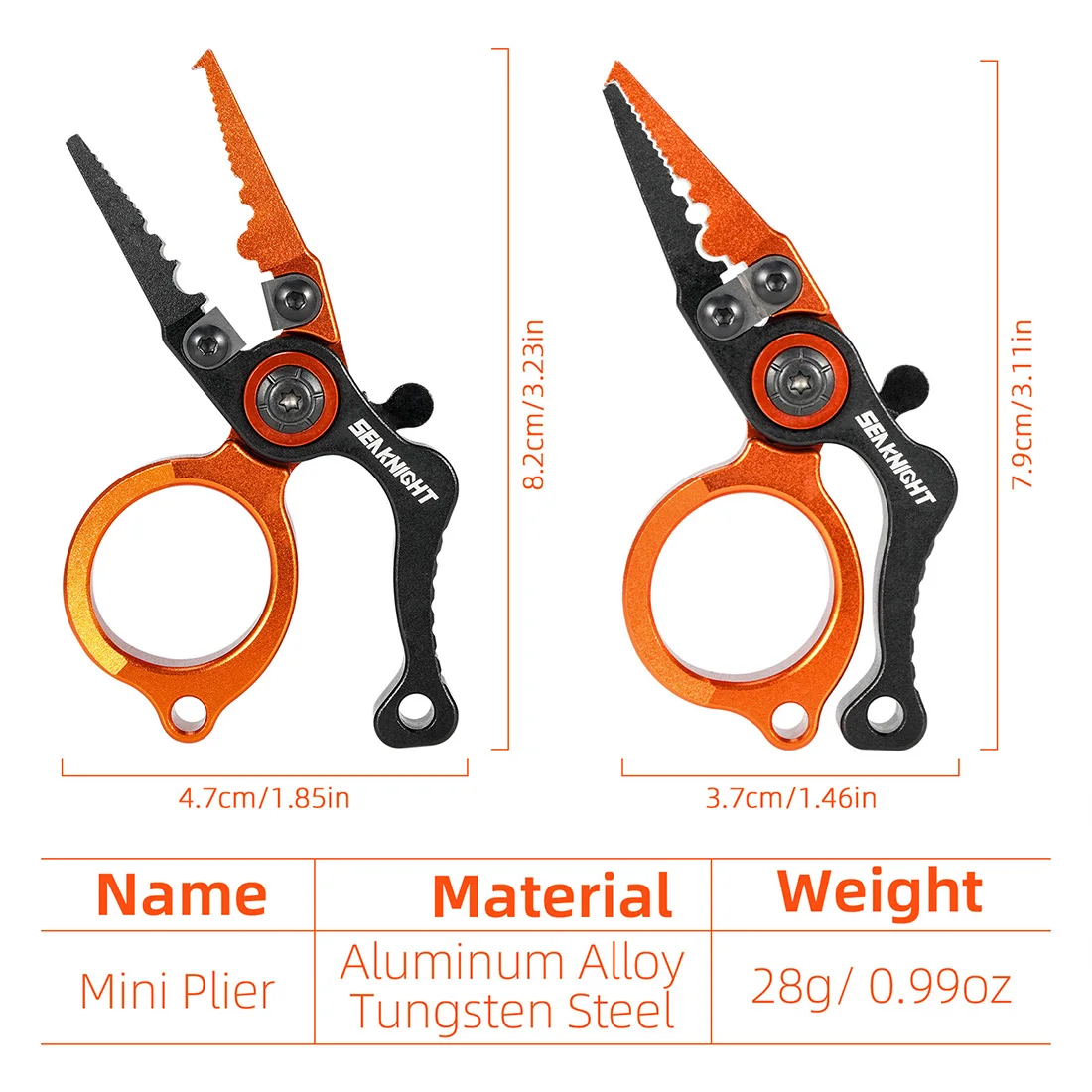 Alicates de pesca mini multiusos de aluminio con extractor de anzuelos - imagen 4