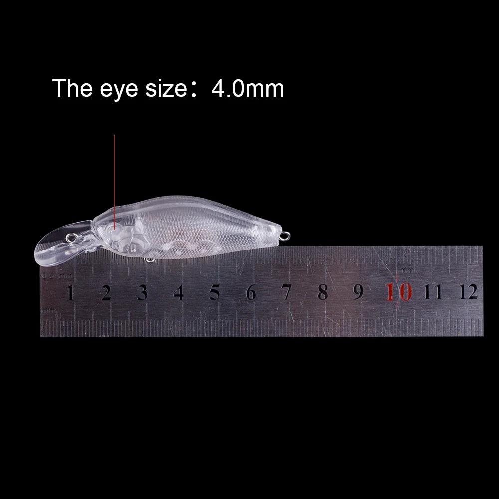 Hanlin-Mini Señuelos de Pesca de manivela sin pintar, aparejos de lubina flotantes, transparente, cuerpo duro, 10/20 piezas, 7CM, 7G - imagen 2