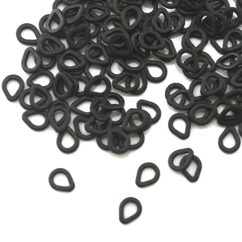 MNFT 50 unids/pack pesca de carpa forma de pera anillos de aparejo bucles giratorios Terminal de carpa aparejos Color negro mate tamaños S M L - imagen 3