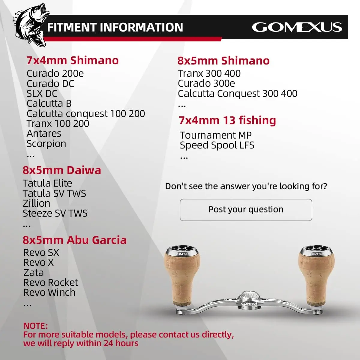 Manivela eléctrica GOMEXUS con perilla de corcho de 27mm para pesca Shimano13, carretes de pesca Daiwa Abu Garcia Lew's Okuma Baitcasting de 100mm - imagen 4