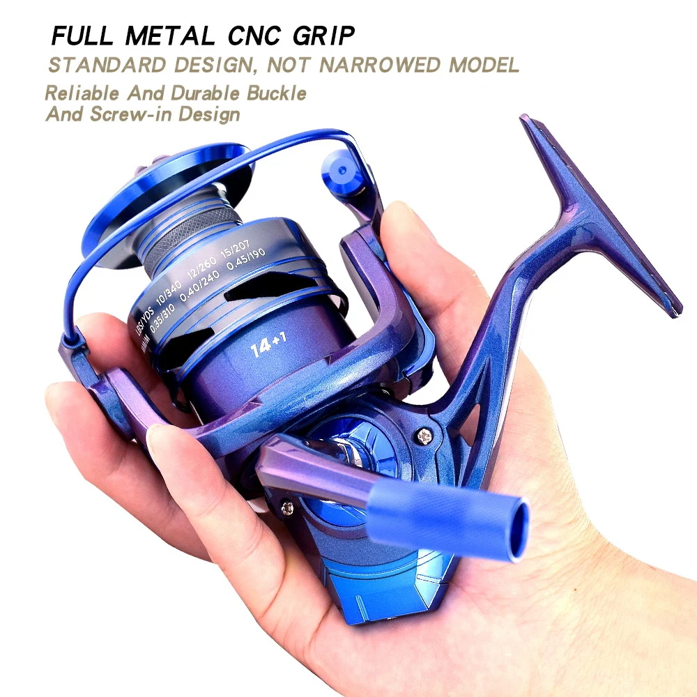 JOSBY-carrete de pesca giratorio, bobina de Metal 4,7: 1/5, 0:1, para carpa, copa de línea de Metal, aparejos de agua salada, 2000-7000 - imagen 3