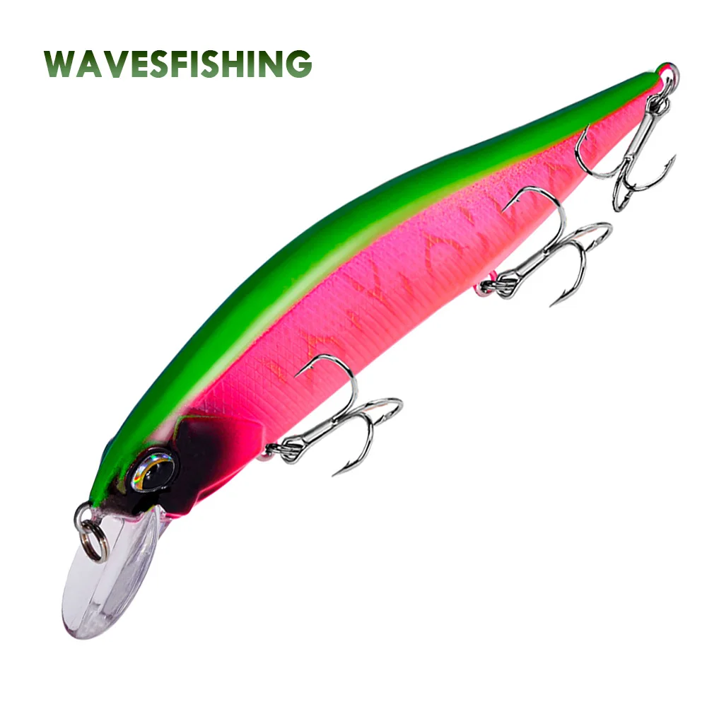 Señuelos flotantes de pececillos, cebo duro de Pesca de agua salada, trucha, lubina, cebo Artificial Wobbler, 12cm y 15g, 1 unidad