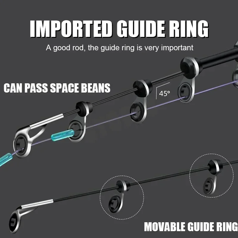 Cañas de pescar de 2,7 m-7,2 m, caña de pescar telescópica ultraligera de carbono de 60T alto para Surfcasting, caña de pescar giratoria en roca, pesca en el mar en la costa, agua dulce - imagen 2