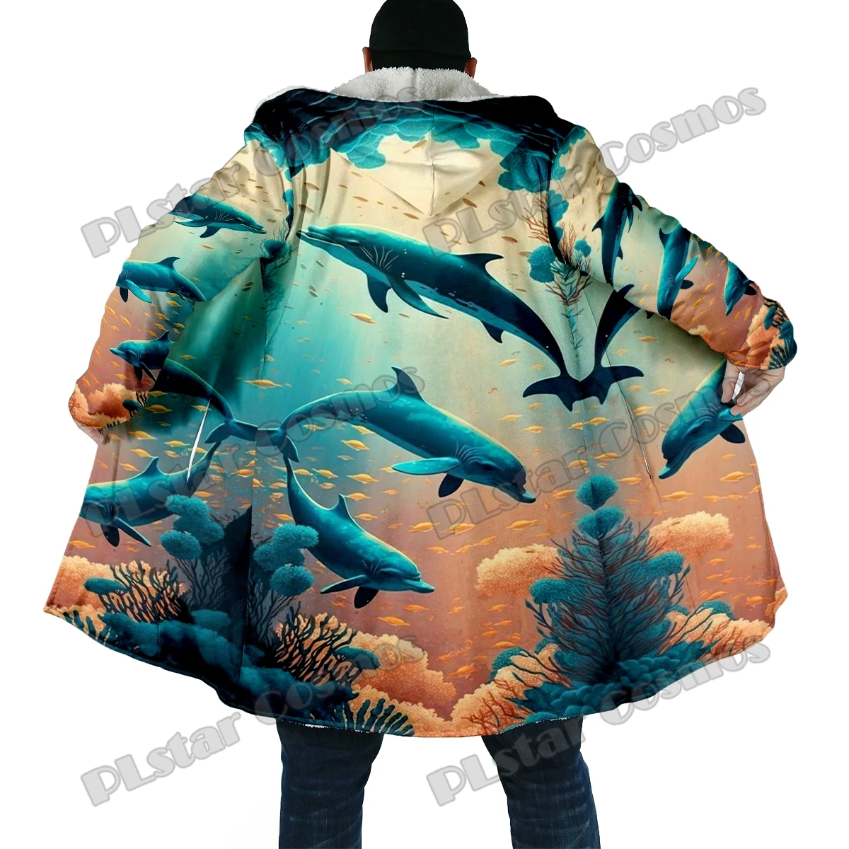 Capa Invernal de Pesca con Capucha – Estampado 3D de Pez Koi - imagen 3