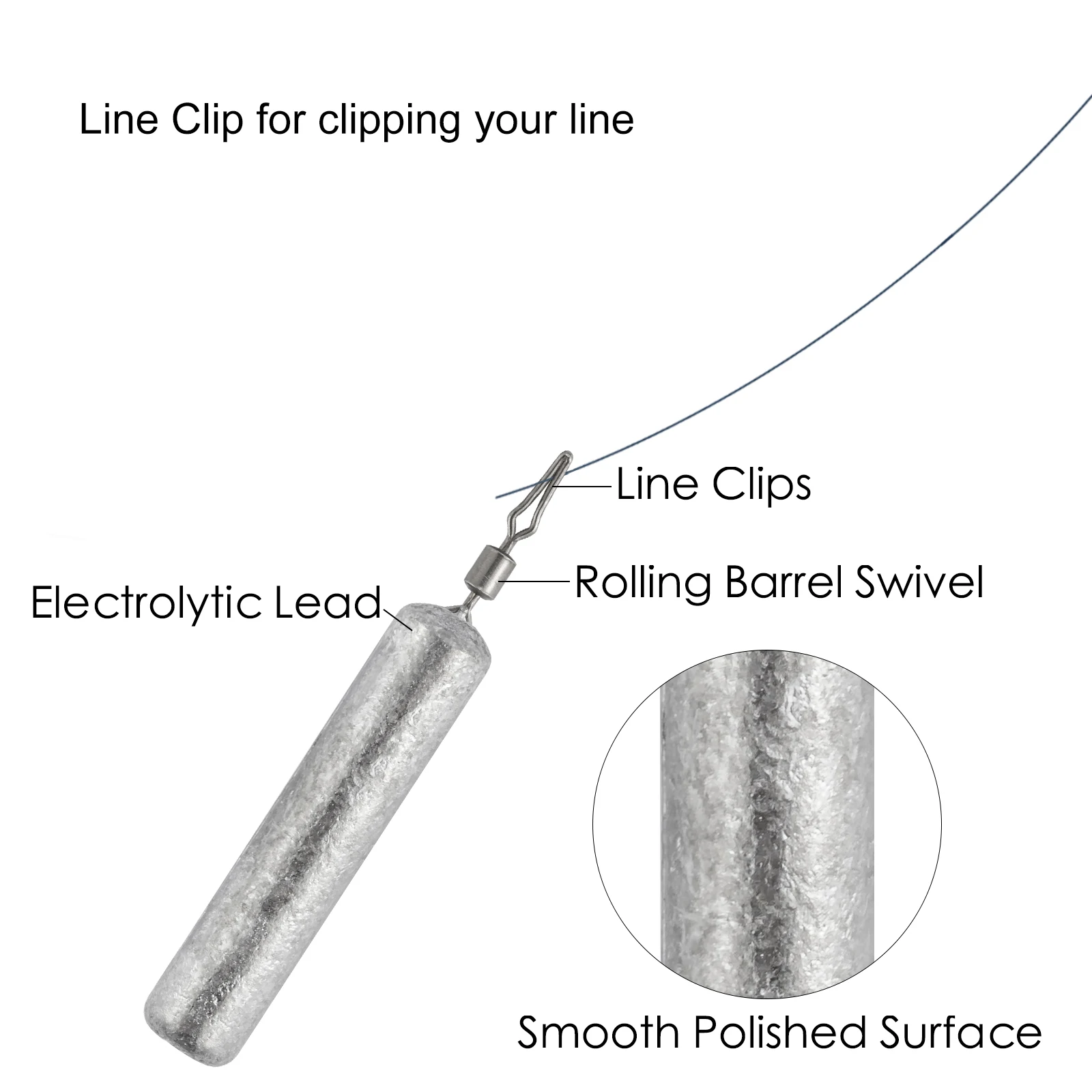 Plomada DE PESCA DE 10 piezas, peso de pesca de fundición larga, tiro de gota a granel, plomada de lápiz delgada, aparejo inferior, trucha de lubina, 10g, 14g, 20g - imagen 4