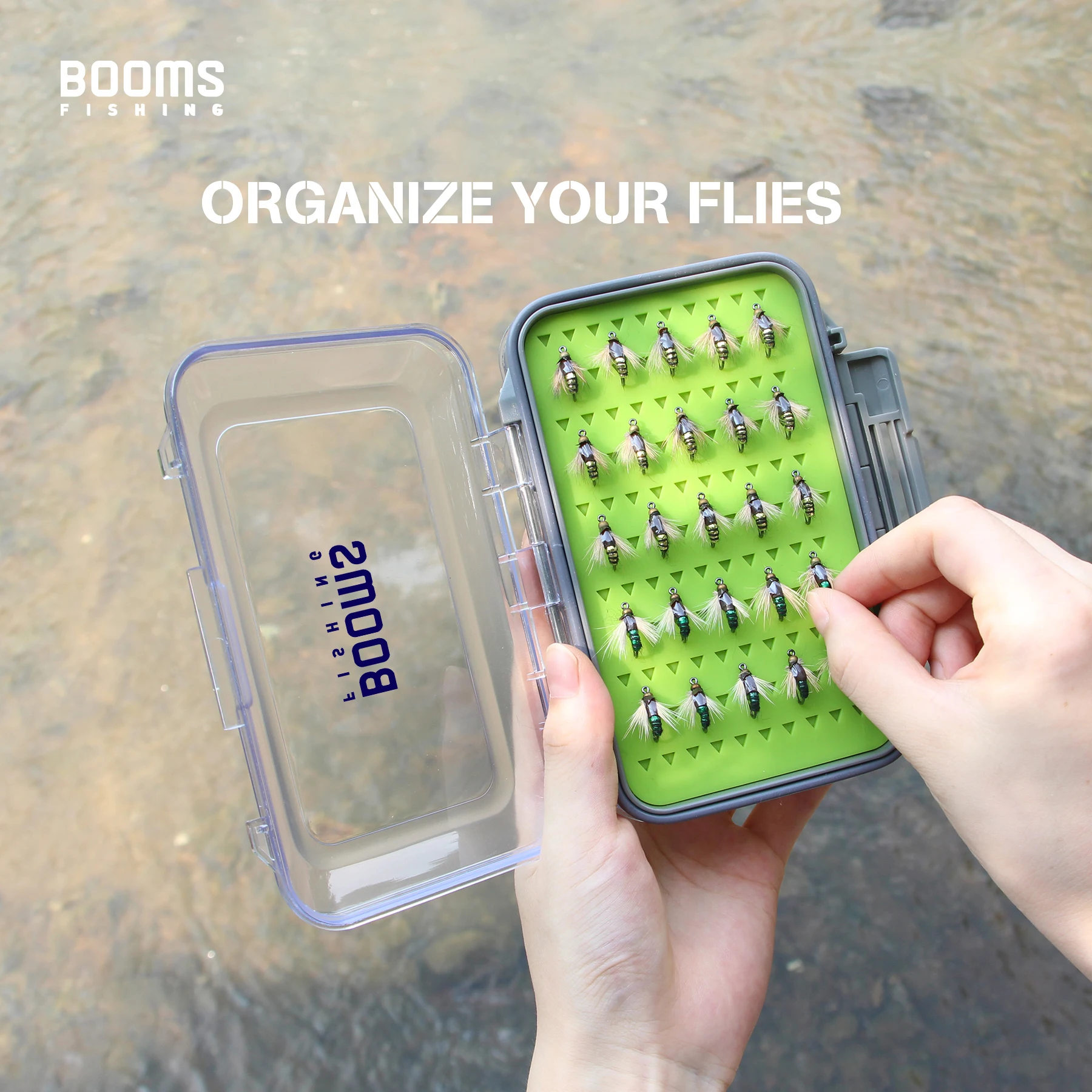 Booms Fishing FFB ABS impermeable pesca con mosca caja de doble cara transparente caja de cebo de pesca señuelo de pescado herramientas de almacenamiento de pesca - imagen 4