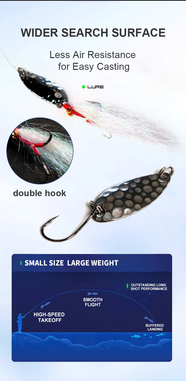 Experimente la pesca sin esfuerzo con nuestros ganchos livianos duraderos y versátiles diseñados para capturas suaves y de alto rendimiento