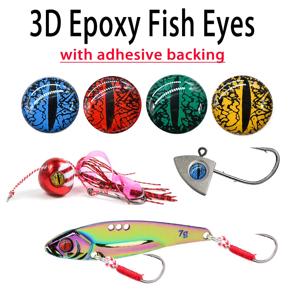 Señuelo de Ojos de pesca 3D, anzuelos holográficos de 6mm, 8mm, 10mm y 12mm, para manualidades, 100 unids/lote por paquete - imagen 2